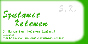 szulamit kelemen business card